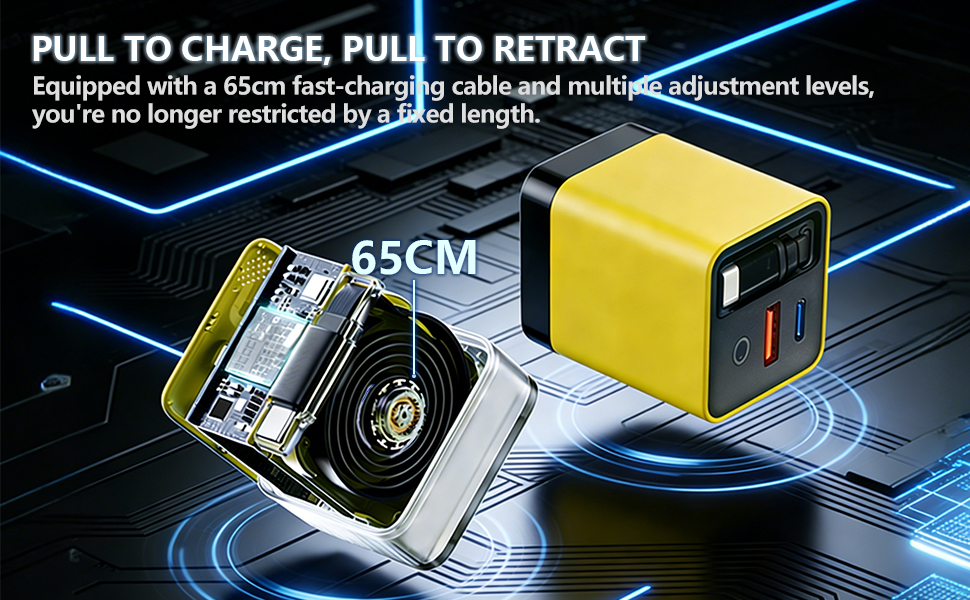 80w charger retractable cable