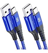 sweguard USB Type C Cable 3.1A Fast Charging [2Pack,6.6ft+6.6ft], USB-A to USB-C Charger Nylon Br...