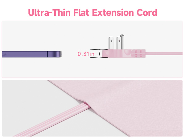Flat pink extension cord