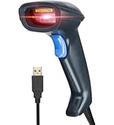 MUNBYN USB Barcode Scanner,1D/2D Wired Auto Barcode Reader Scan on Paper, Screen Plug &amp; Play, for...
