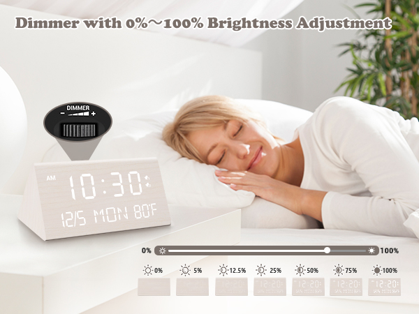 wooden digital clock