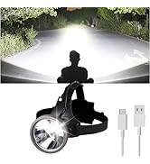 Amkulop Super Bright Headlamp, Led Rechargeable Head Lamp with Battery Powered for Adult- Motion ...