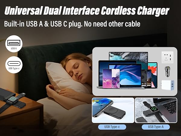 Universal dual interface cordless charger