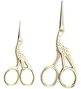 Acronde 2PCS Vintage Stork Shape Sewing Scissors Stainless Steel Tailor Scissors Sharp Sewing She...