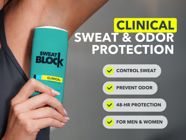 sweat block everyday antiperspirant deodorant stick men women 24-hour degree odor protection