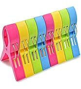 JABINCO Beach Towel Clips Chair Clips Towel Holder,Plastic Clothes Pegs Hanging Clip Clamps, Yell...