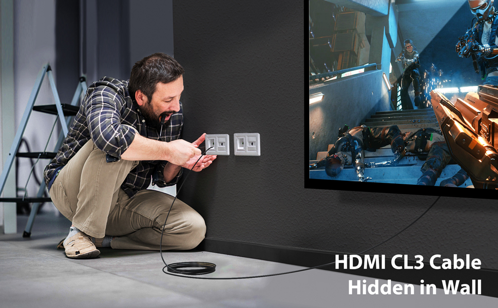 Fiber Optic cl3 HDMI Cable