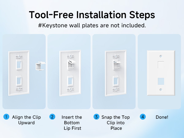 Blank keystone jack inserts for professional wall plate setup