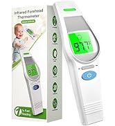 Forehead Thermometer for Kids and Adults, HealthTree No Touch Forehead Thermometer for Baby, 2 in...