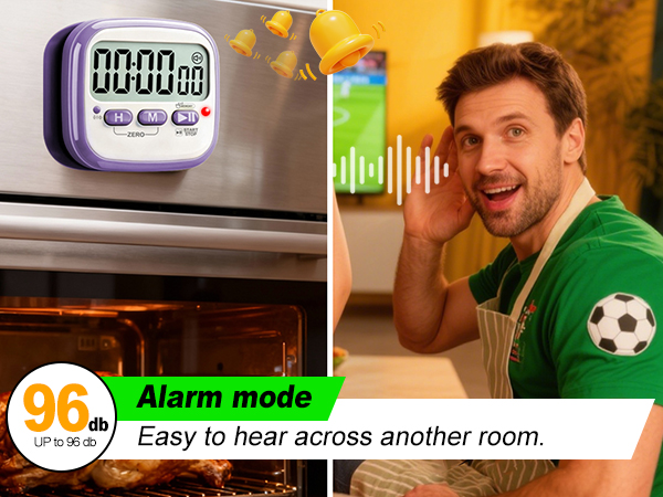Kitchen Timer with Loud Alarm Mode
