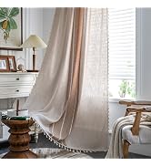 Sutuo Home Boho Curtains for Bedroom Dining Room, Light Filtering Brown Farmhouse Shabby Chic Tas...