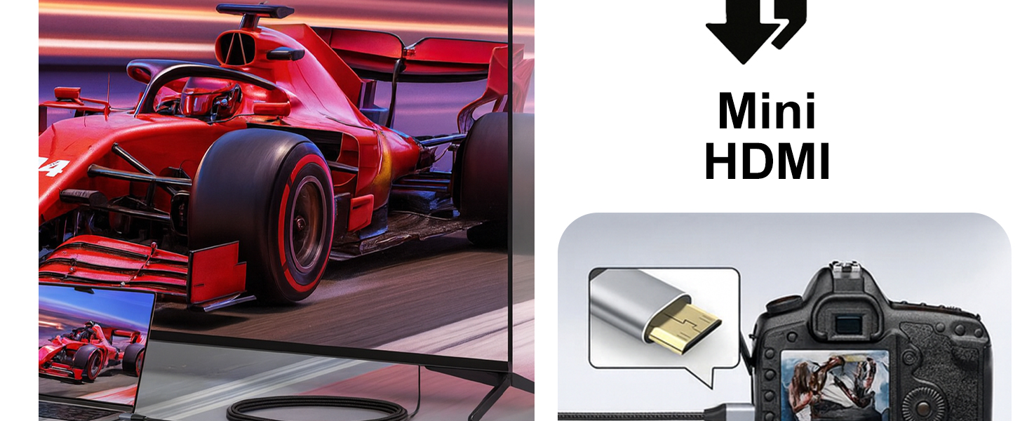 HDMI 2.0 to Mini HDMI Braided Cable