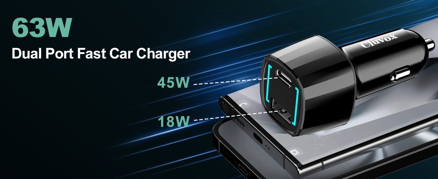 45 Watt PPS Type C Fast Charging car charger and home charger with 6.6ft Cable for galaxy S25 
