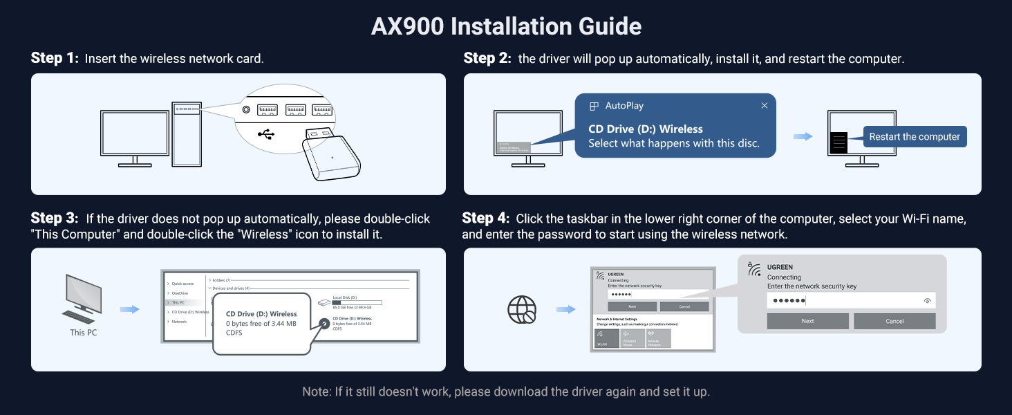 wifi adapter usb wifi 6 adapter for desktop pc ax900 ac650 wifi dongle usb2.0 wireless adapter