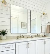 USHOWER 2-Pack Frameless Bathroom Mirrors for Over Sink, 24x36 Inch Rectangular Bathroom Mirrors ...