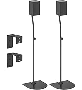 Speaker Stands Pair for Samsung Speakers with Speaker Wall Mount - Height Adjustable Extends 33" ...