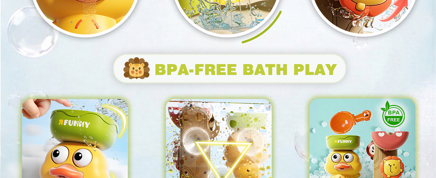 BPA-free bath play set – safe non-toxic ABS material, perfect as baby bath toys