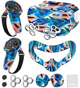 Silicone Cover Set for Meta Quest 3S Accessories, VR Protector Face Cover, Controller Grips, Fron...