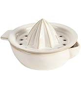 Ceramic Citrus Lemon Orange Juicer Manual Squeezer, Hand Juicer Reamer Rotation Press with 6.8oz ...