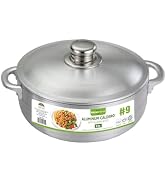 American Dream (6.9 Qt) Heavy Gauge Aluminum Caldero with Aluminum Lid – Large Capacity Cooking P...