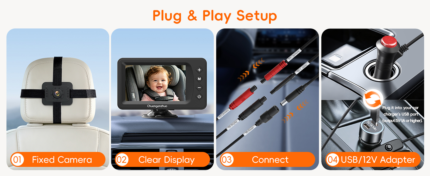 baby car camera easy install