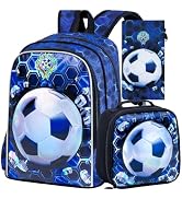 CCJPX 3Pcs Backpack for Boys, 16 Inch Preschool Elementary Kindergarten School Backpacks and Lunc...