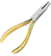 Gold Plated Color Eyeglasses Nose Pads Repair Tool, Stainless Steel Pliers with Sharp Mouth for G...