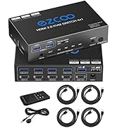 USB 3.0 KVM Switch HDMI 4 Computer 1 Monitor 4K 60Hz SPDIF L/R Hotkey EDID- Share one Set of Keyb...