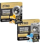 Zyro Washing Machine Cleaner &amp; Garbage Disposal Cleaner Bundle | Includes 24 Pack Washing Machine...