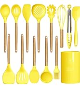 14 Pcs Silicone Cooking Utensils Kitchen Utensil Set - 446°F Heat Resistant,Turner Tongs,Spatula,...