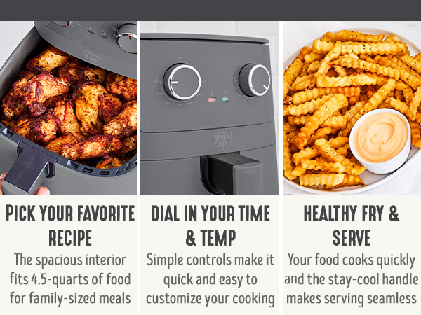 GreenLife, Ceramic Nonstick, PFAS-Free, Non-Toxic, Electrics, Air Fryer