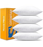 OTOSTAR Pack of 4 Throw Pillow Inserts, 18 x 18 Square Cushion Inner Soft Fluffy Plump Stuffer Cu...