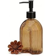 Topsky Arch Glass Soap Dispenser with Plastic Pump, 11OZ Liquid Hand Soap Dispenser, Rustproof Pu...