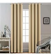 Yakamok Thermal Insulated Grommet Blackout Draperies/Drapes for Bedroom Window,Room Darkening Cur...