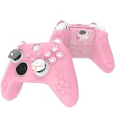 PlayVital Cute Silicone Controller Skin for Xbox Series X/S - Cherry Blossoms Kitten Anti-slip Gr...