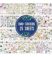 Planner Stickers - Monthly Planner Stickers and Accessories 25 Pages 1500+ Stunning Functional an...