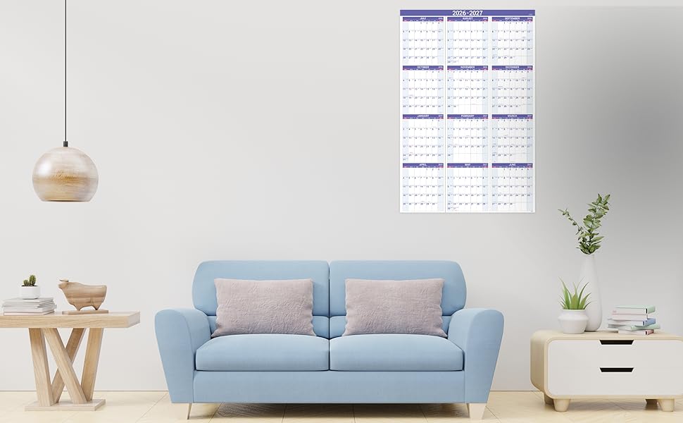 large yearly wall calendar 2026-2027 full year calendar