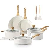 SENSARTE Nonstick Ceramic Cookware Set 16-Piece, Healthy Pots and Pans Set, Non-toxic Kitchen Coo...