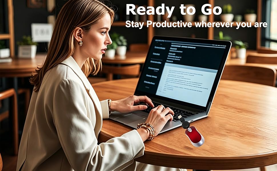 Mini Small Travel Optical Mouse Portable USB Wired Mouse with Retractable USB Cord Office