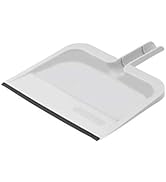 Superio Clip-On Dustpan with Rubber Lip - 10-inch Wide Durable Plastic Dust Pan with Comfort Grip...