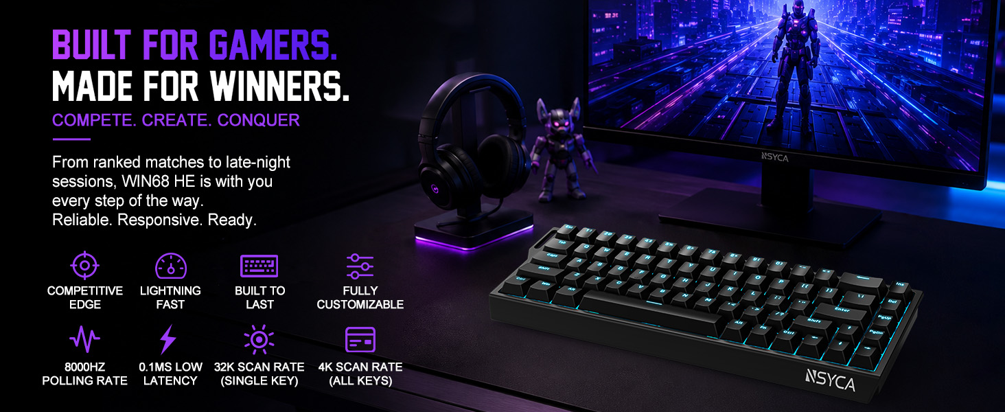 8000Hz polling rate mechanical keyboard with zero latency for competitive gaming keyboard