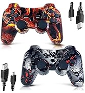 CHENGDAO Controller for PS3 Controller 2 Pack for PlayStation 3 High-Performance Wireless Control...