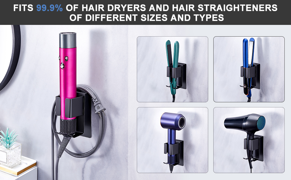 hair dryer and curling iron holder wall mounted hair straightener holder