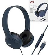JVC USB-C Wired On-Ear Headphones with Mic – Comfortable All-Day Wear, Clear Calls, Rich Sound – ...