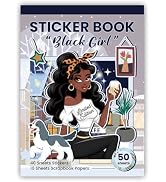 Bomichi Black Girl Sticker Book 50 Sheets 480 Count Plus 10 Paper Diverse Character Vinyl Decals ...