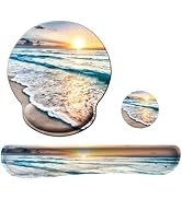 Keyboard Wrist Rest Pad Mouse Pad with Wrist Support Set of 3, Mousepad with Non-Slip Rubber Base...