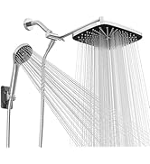 Seacity Wide Rain Shower Head With 5 Modes Handheld Showerheads, High Pressure Showerhead Combo w...