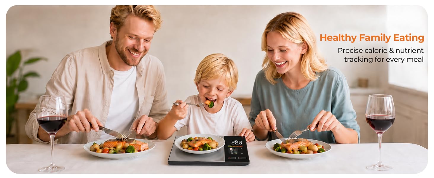 Smart food scale supports healthy family meal calorie and nutrient tracking