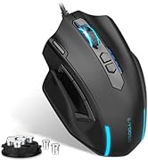 E-YOOSO Wired Large Gaming Mouse, RGB Backlit Ergonomic Gamer Mouse with Rapid Fire Button, 5 Sid...