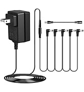 JOYO DC 9V 1.2A Guitar Pedal Power Supply with 5 Way Daisy Chain Cables, AC Wall Charger Power Ad...